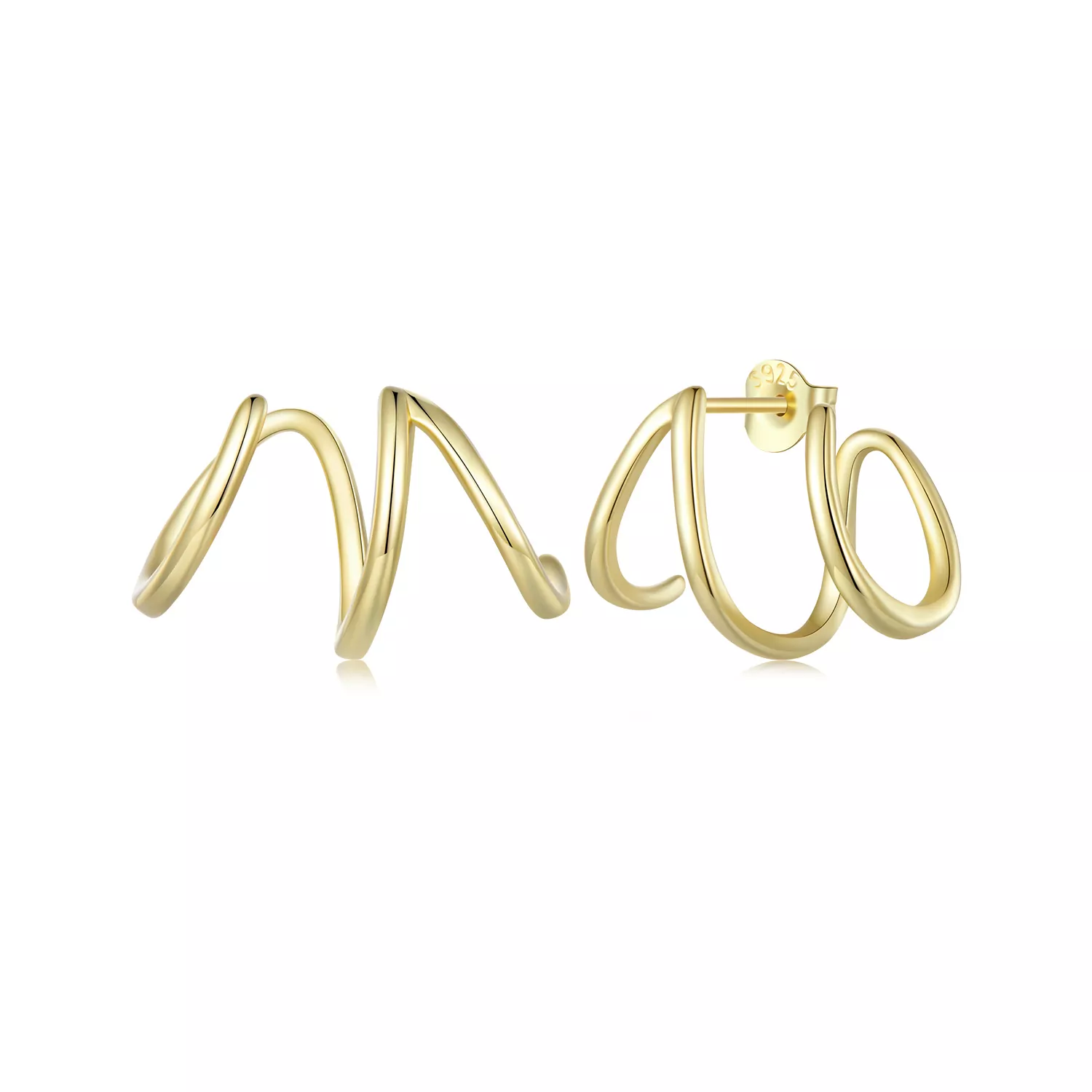 Pandora-stijl eenvoudige lijnen oorstekers - SCE986-B