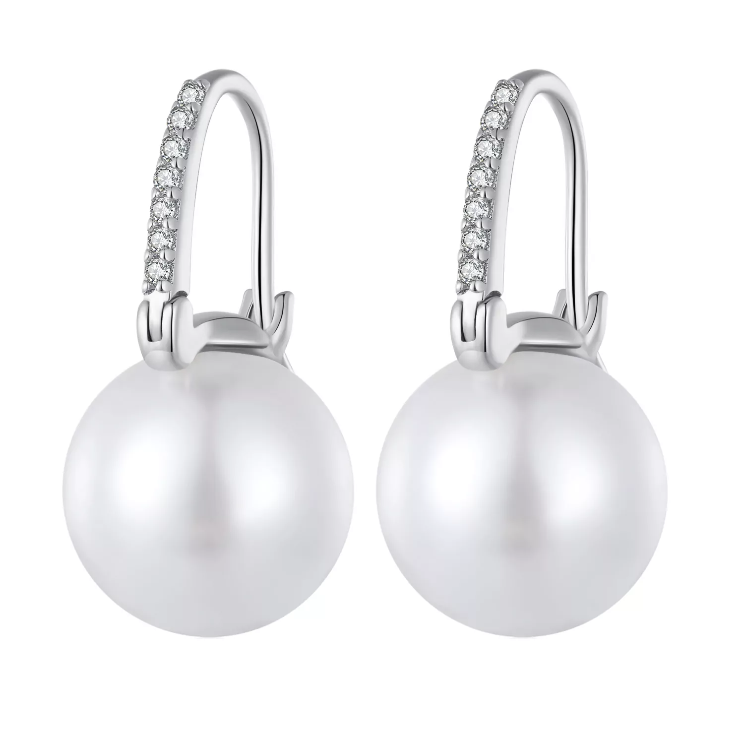 Pandora-stijl eenvoudige schelpkralen oorbellen - SCE1583