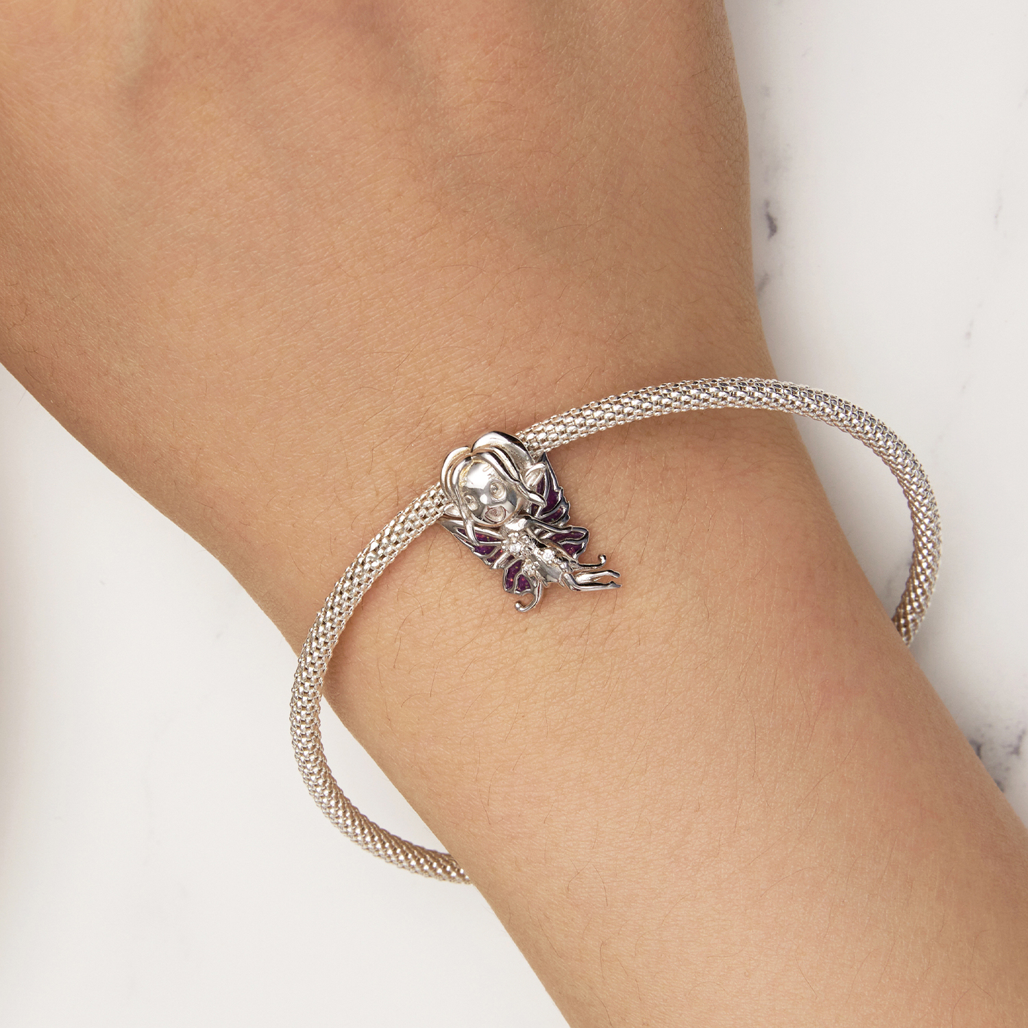Pandora-stijl Elfenbedel met vlinder - SCC2544