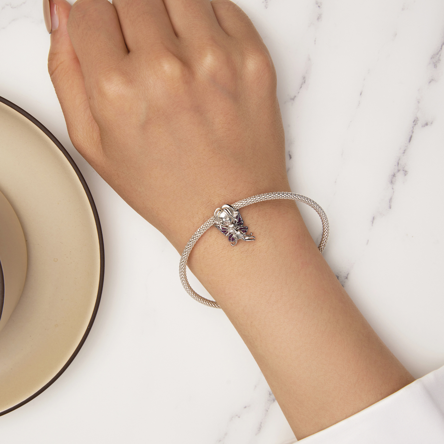 Pandora-stijl Elfenbedel met vlinder - SCC2544