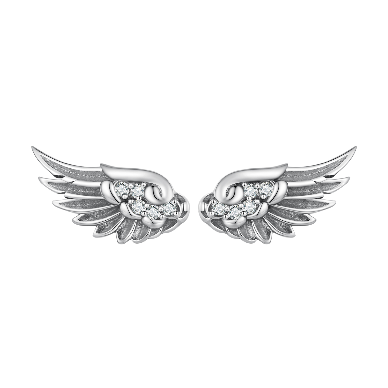 Pandora-stijl engelenvleugels studs oorbellen - SCE1579 Pandora-stijl engelenvleugels studs oorbellen - SCE1579