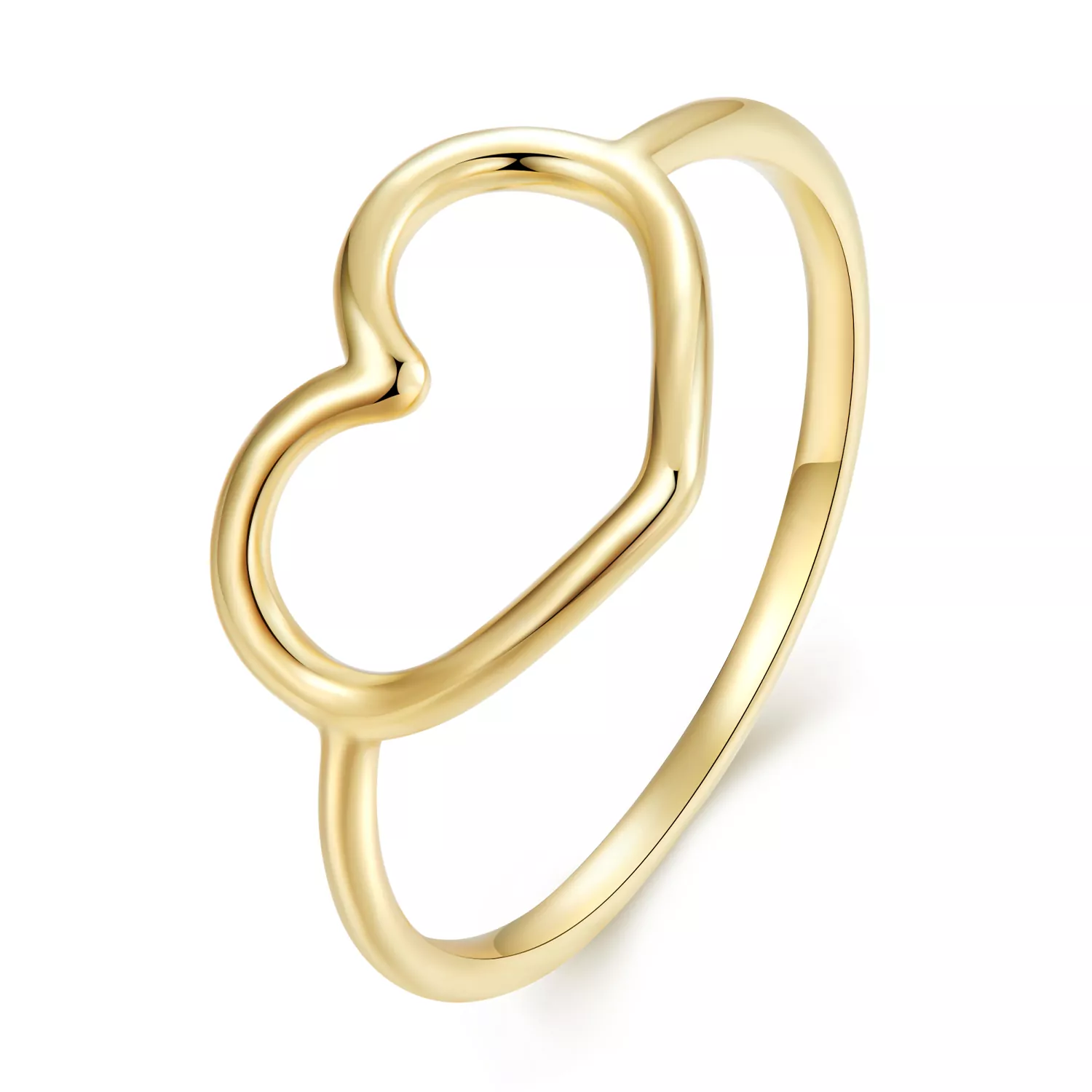 Pandora-stijl Gouden Hartvormige Ring - SCR641-B