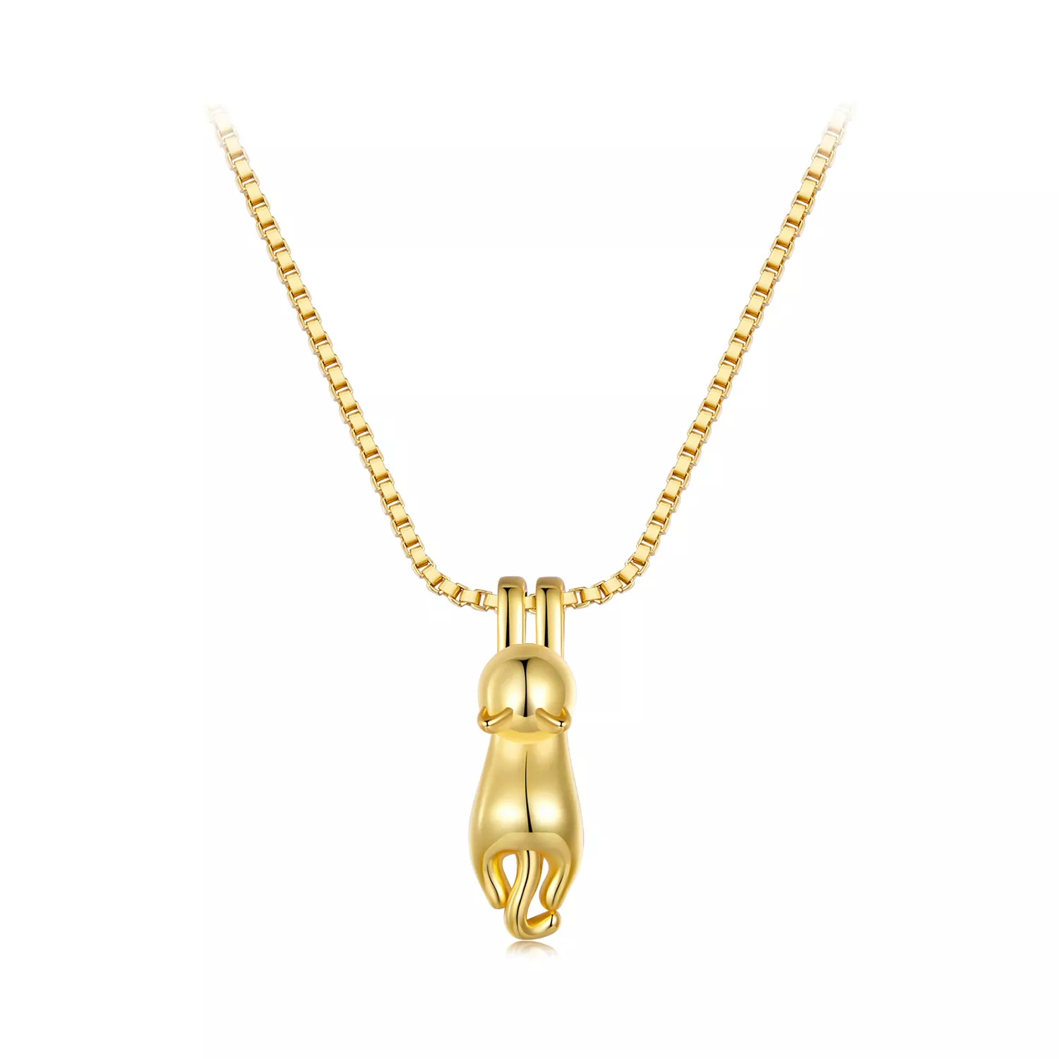 Pandora-stijl Gouden Kitten Ketting - SCN032-B