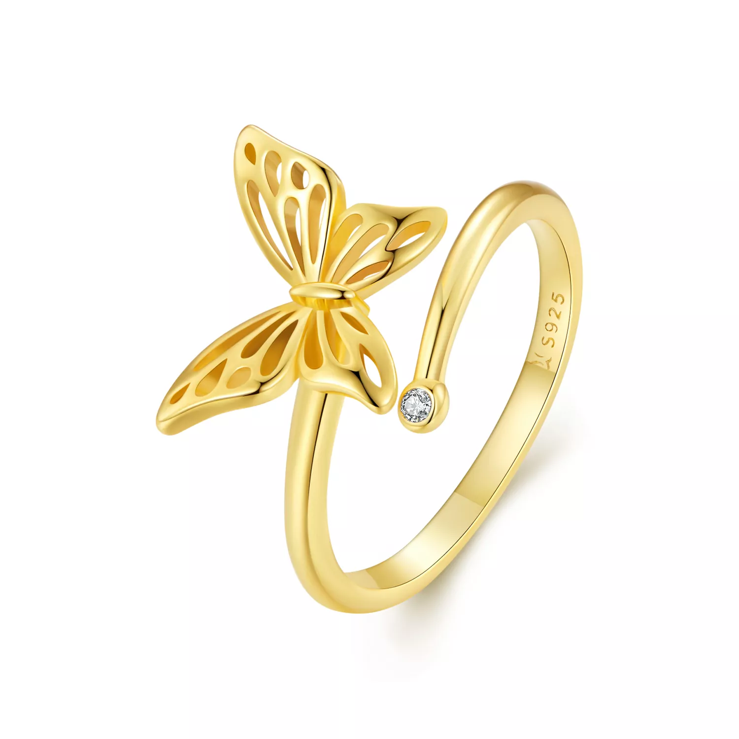 Pandora-stijl Gouden Vlinderdroom Ring - SCR448-B