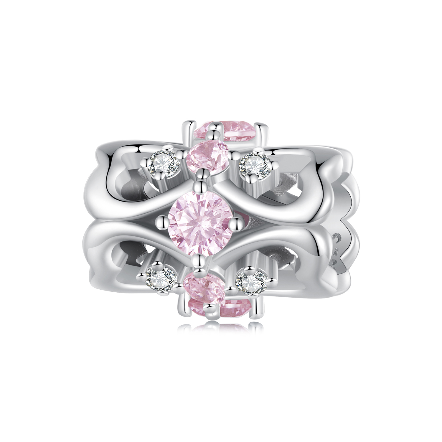 Pandora-stijl Hartvormige Charme met Smalle Taille - BSC924 Pandora-stijl Hartvormige Charme met Smalle Taille - BSC924