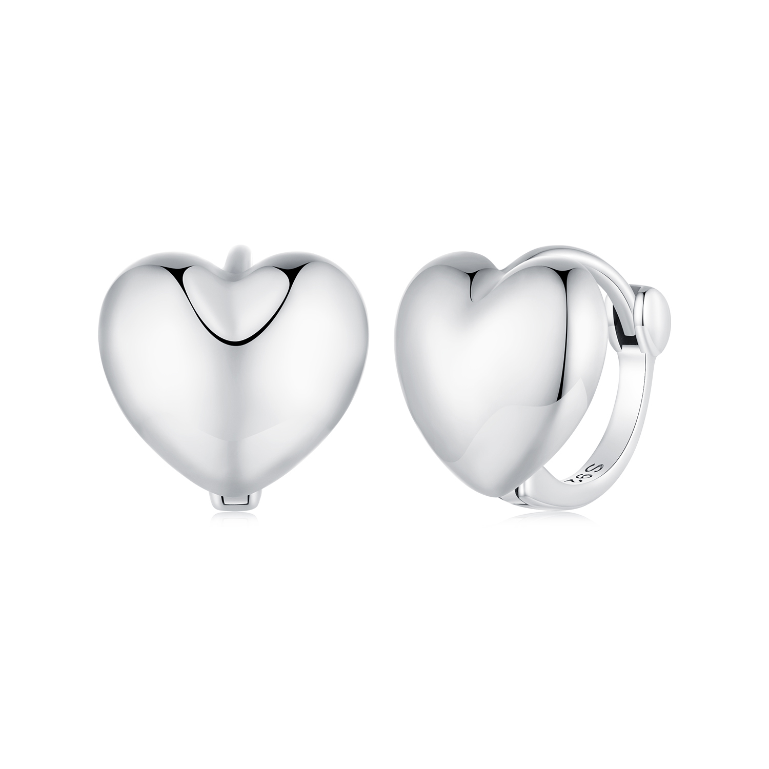 Pandora-stijl Hartvormige Oorringen - BSE905 Pandora-stijl Hartvormige Oorringen - BSE905