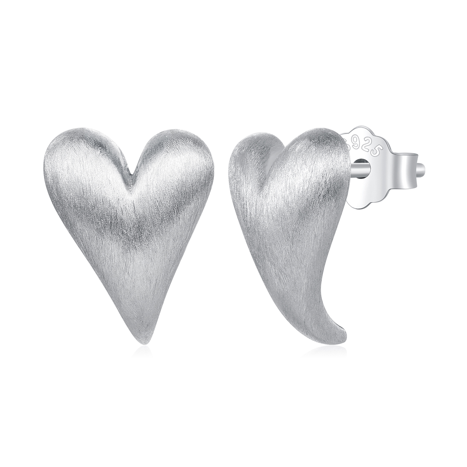 Pandora-stijl Hartvormige Studs Oorbellen - BSE916 Pandora-stijl Hartvormige Studs Oorbellen - BSE916
