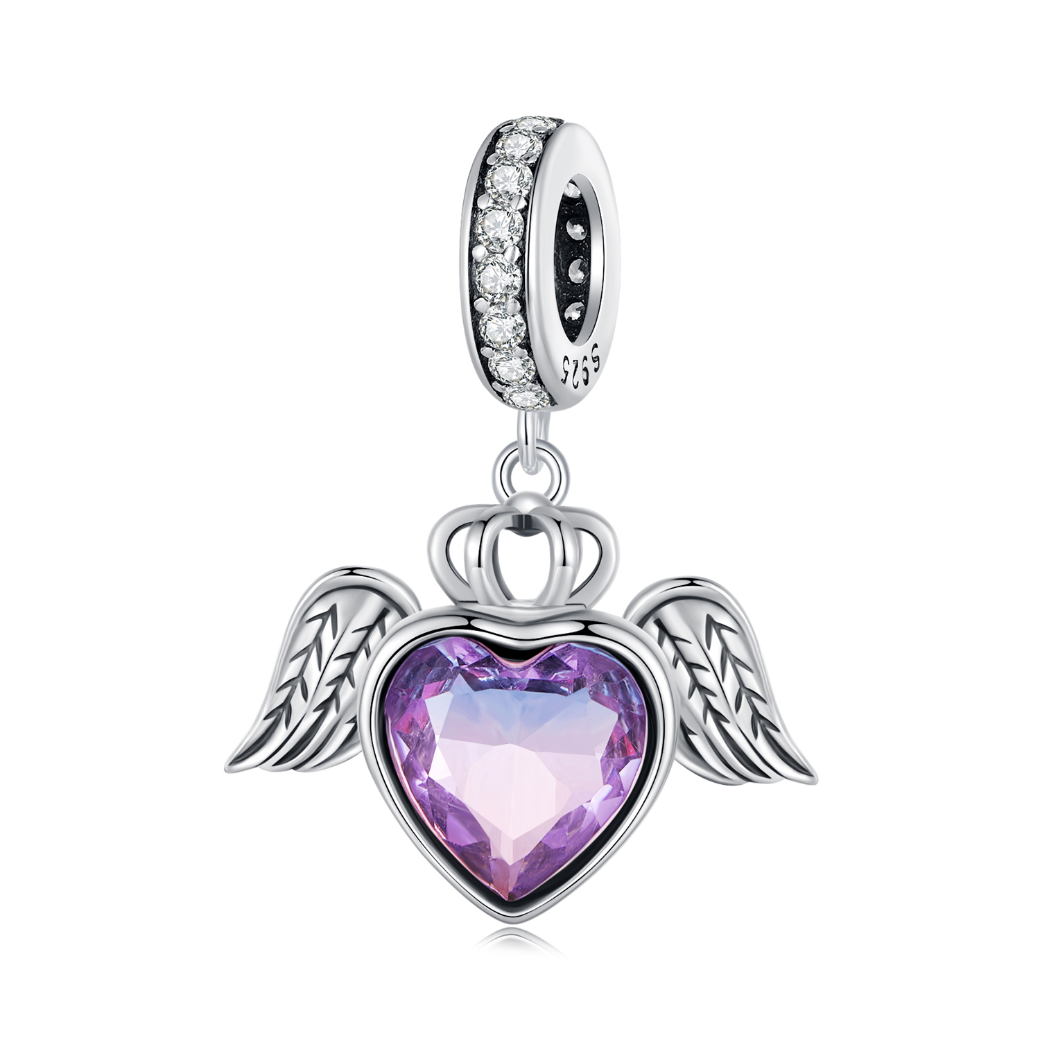 Pandora-stijl Hartvormige Vleugels Hanger - SCC2587 Pandora-stijl Hartvormige Vleugels Hanger - SCC2587