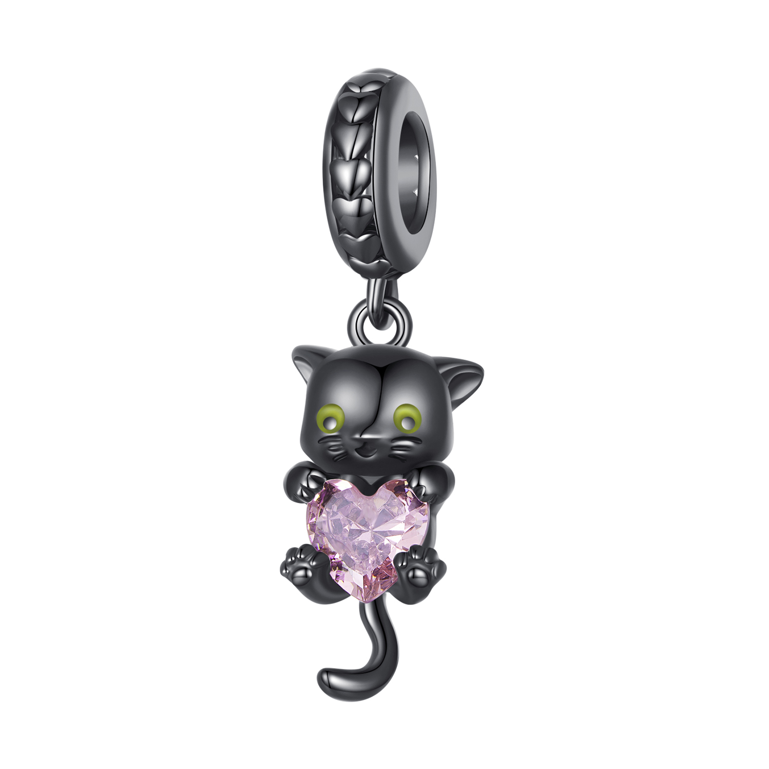 Pandora-stijl Kleine Zwarte Kat Hanger - BSC800 Pandora-stijl Kleine Zwarte Kat Hanger - BSC800