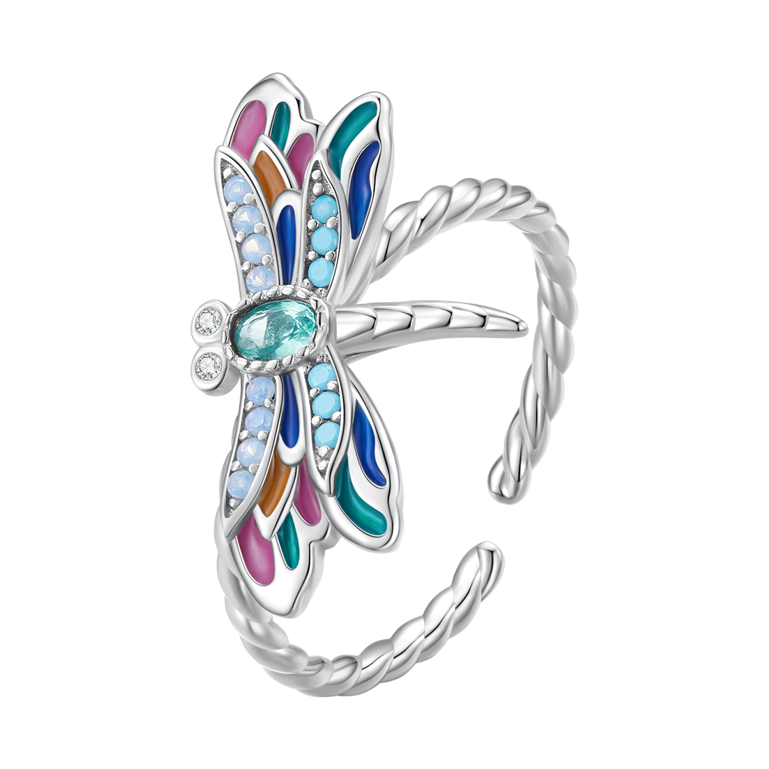 Pandora-stijl Libelle-ring - BSR385 Pandora-stijl Libelle-ring - BSR385