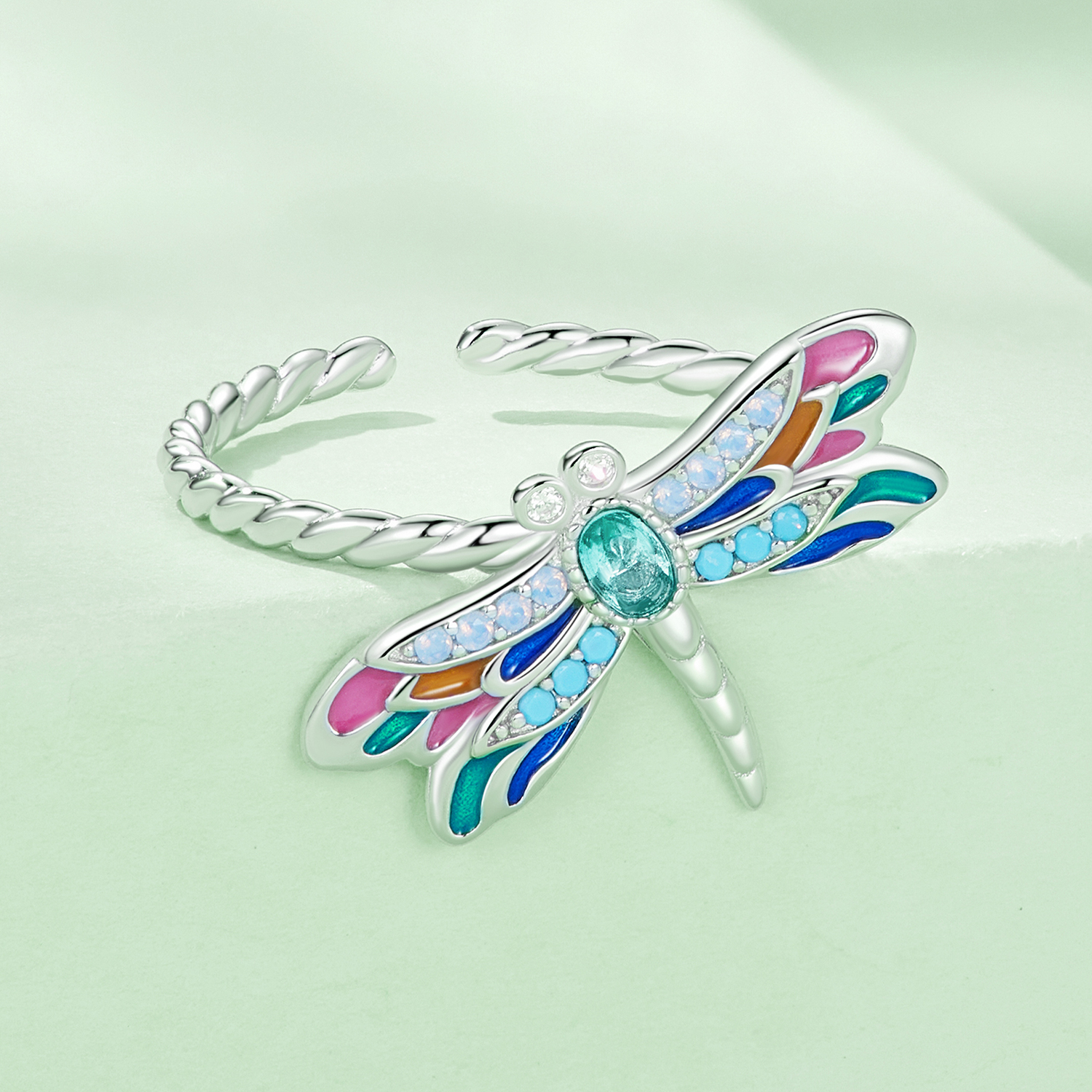 Pandora-stijl Libelle-ring - BSR385
