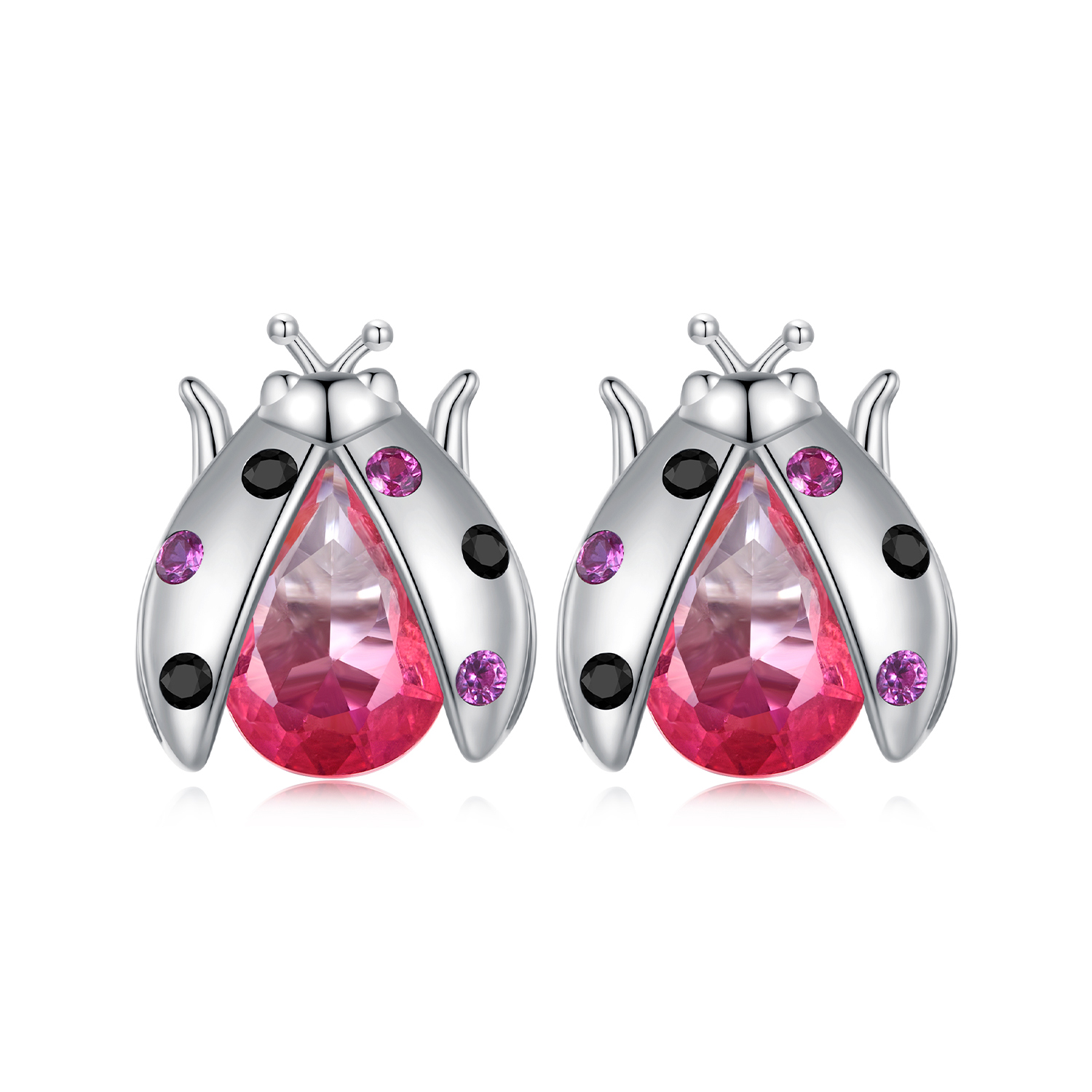 Pandora-stijl Lieveheersbeestje Studs Oorbellen - SCE1634