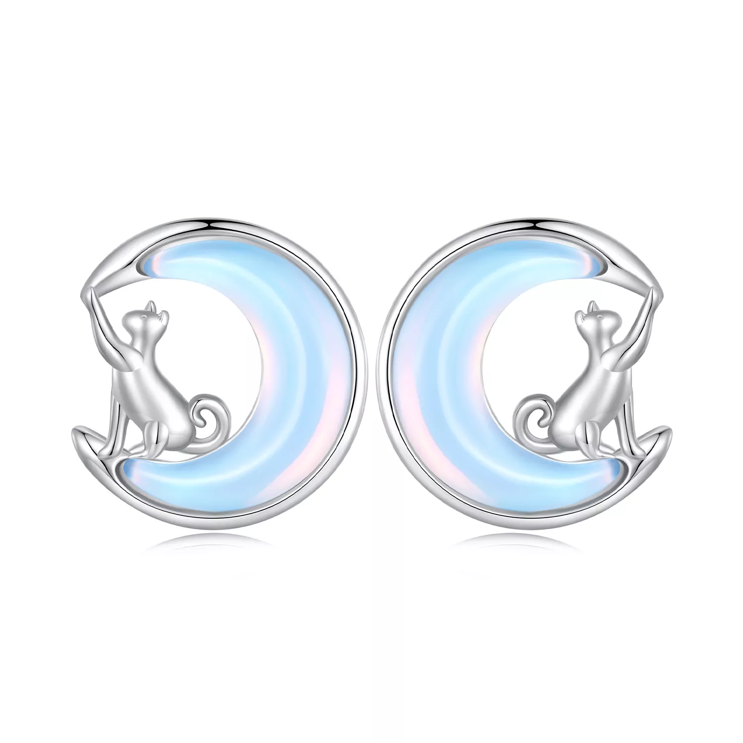 Pandora-stijl Maan Kat Studs Oorbellen - BSE913