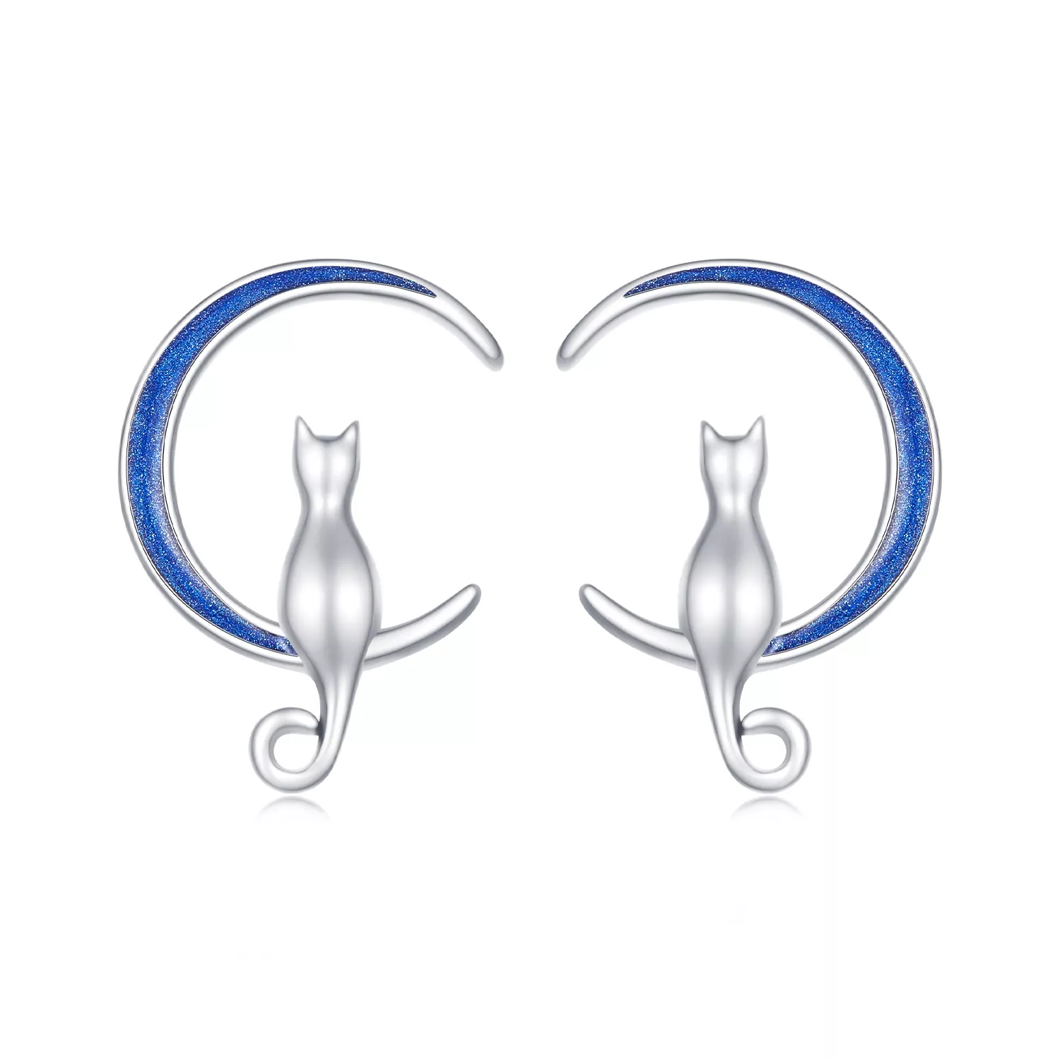 Pandora-stijl Maan Kat Studs Oorbellen - SCE1609