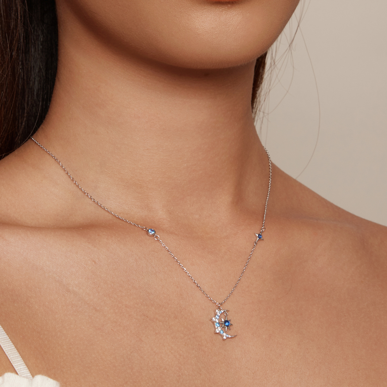 Pandora-stijl Maan Starburst Ketting - BSN347