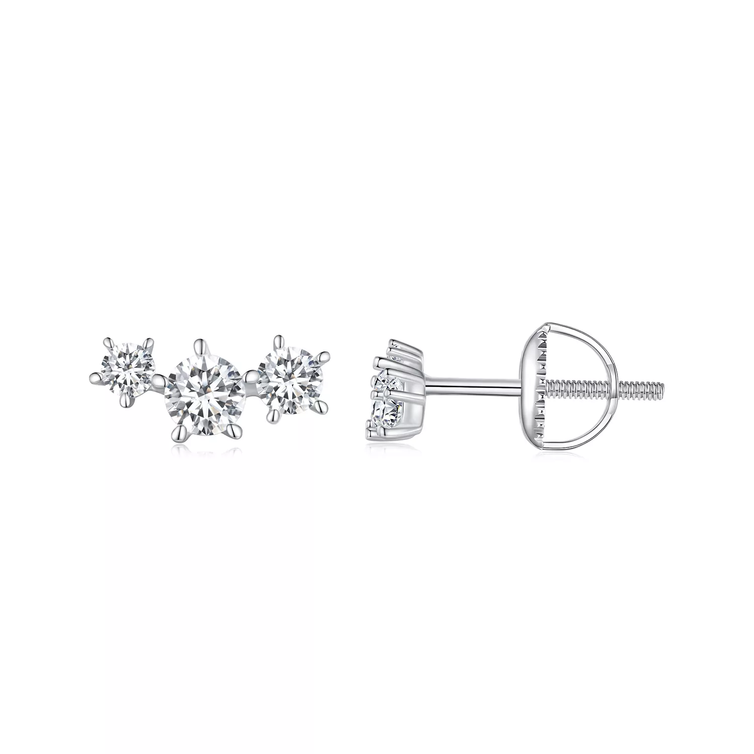 Pandora-stijl Moissanite Studs Oorbellen (Één Certificaat) - MSE034