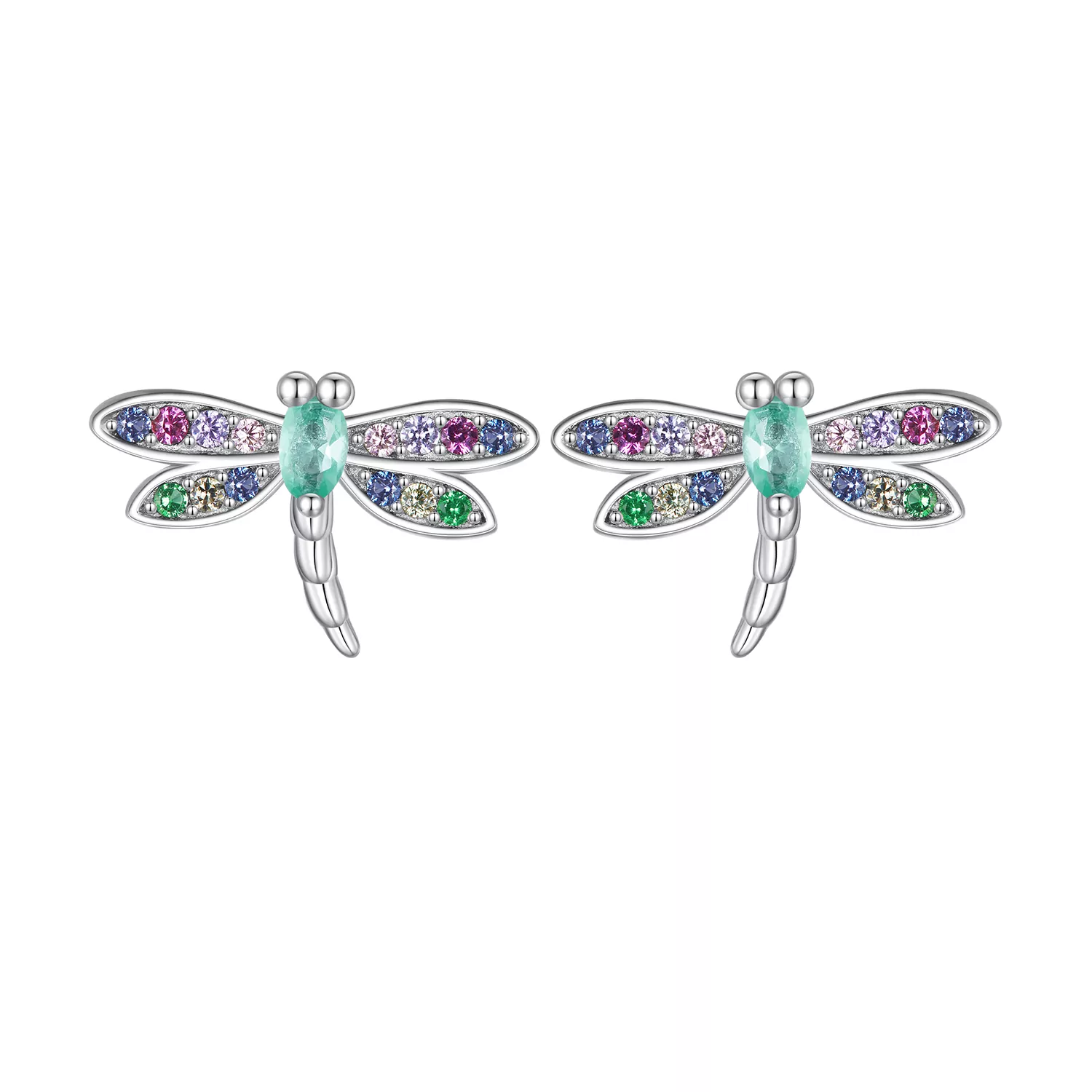 Pandora-stijl Oorbelstekers met Libelle - BSE795