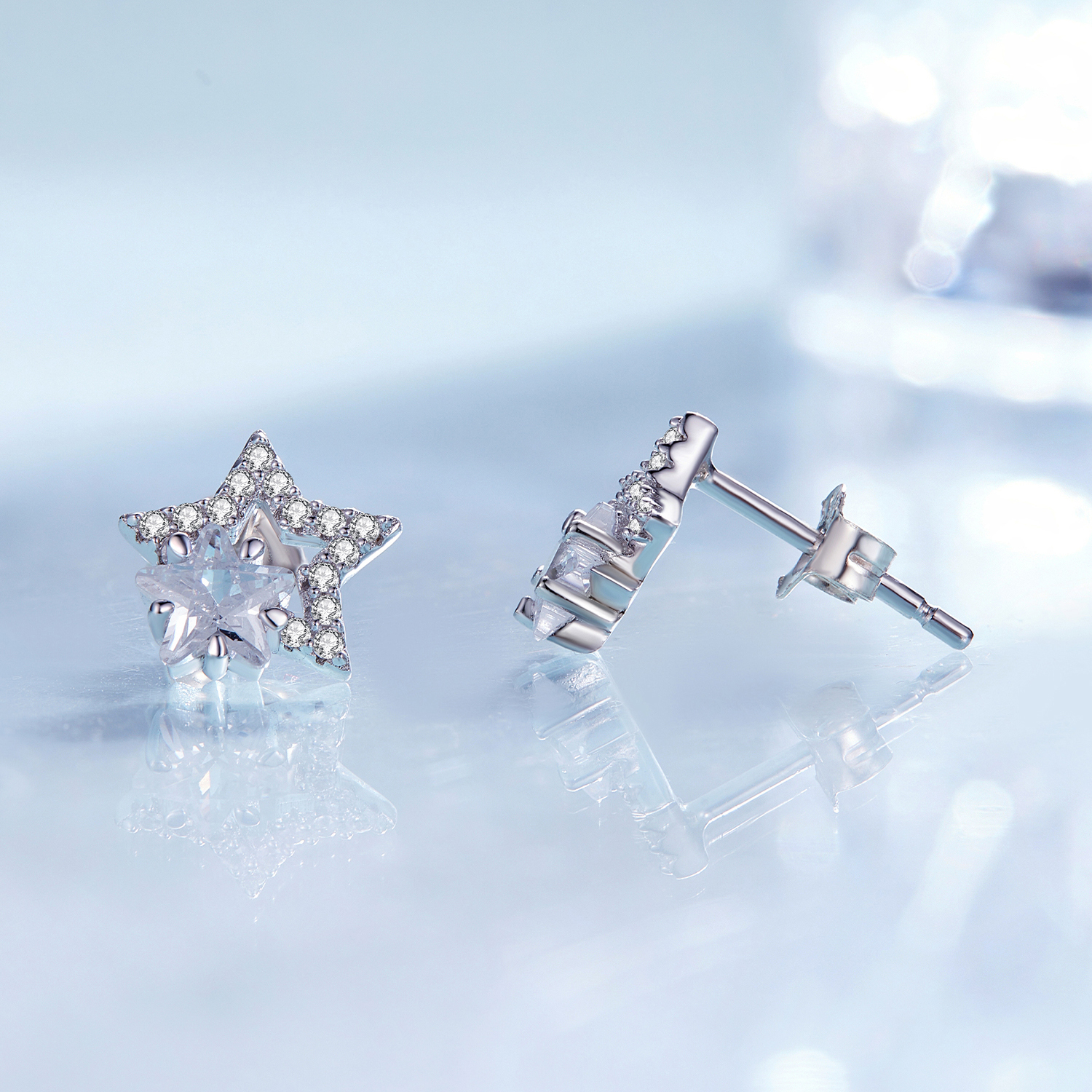 Pandora-stijl Ster Oorstekers - BSE878