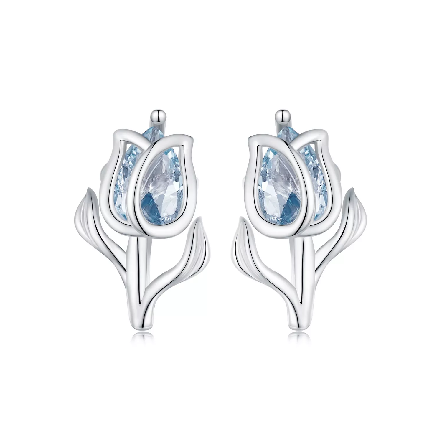 Pandora-stijl Tulp Studs Oorbellen - BSE873