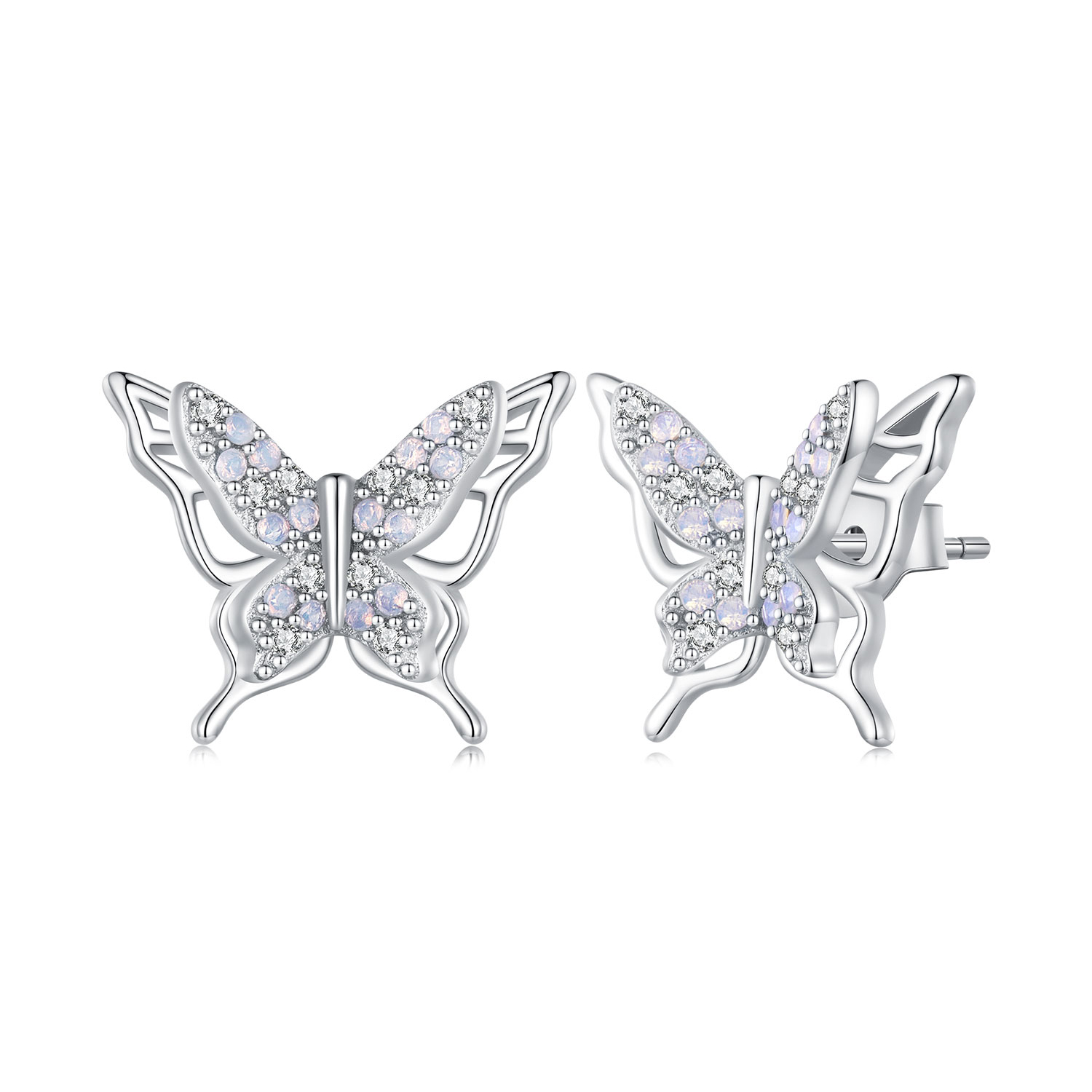 Pandora-stijl Vlinder Studs Oorbellen - BSE910 Pandora-stijl Vlinder Studs Oorbellen - BSE910