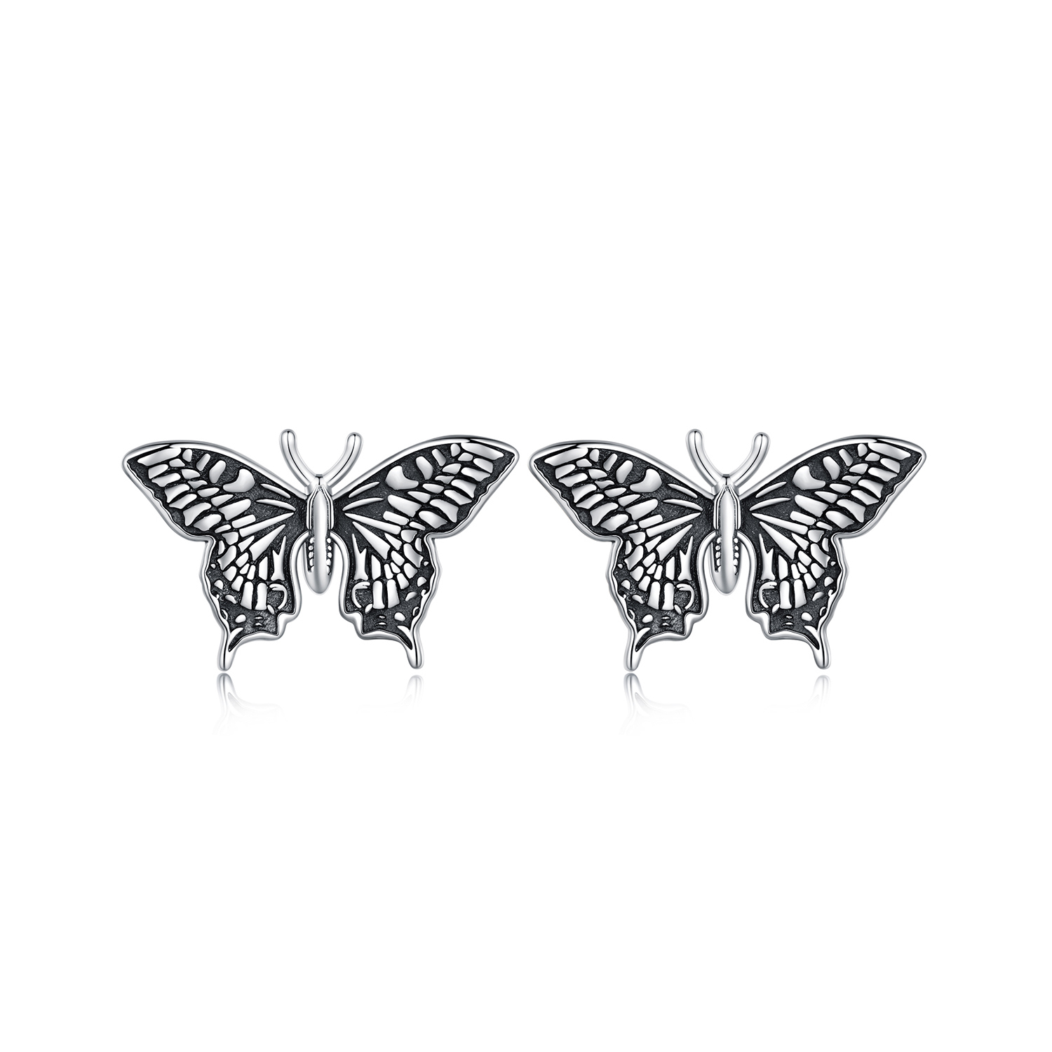 Pandora-stijl Vlinder Studs Oorbellen - SCE1637 Pandora-stijl Vlinder Studs Oorbellen - SCE1637