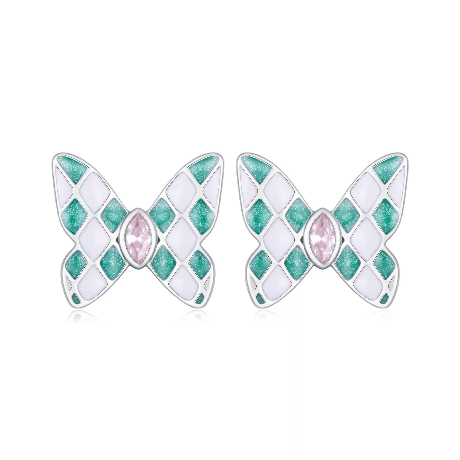 Pandora-stijl vlinderstud oorbellen - SCE1610