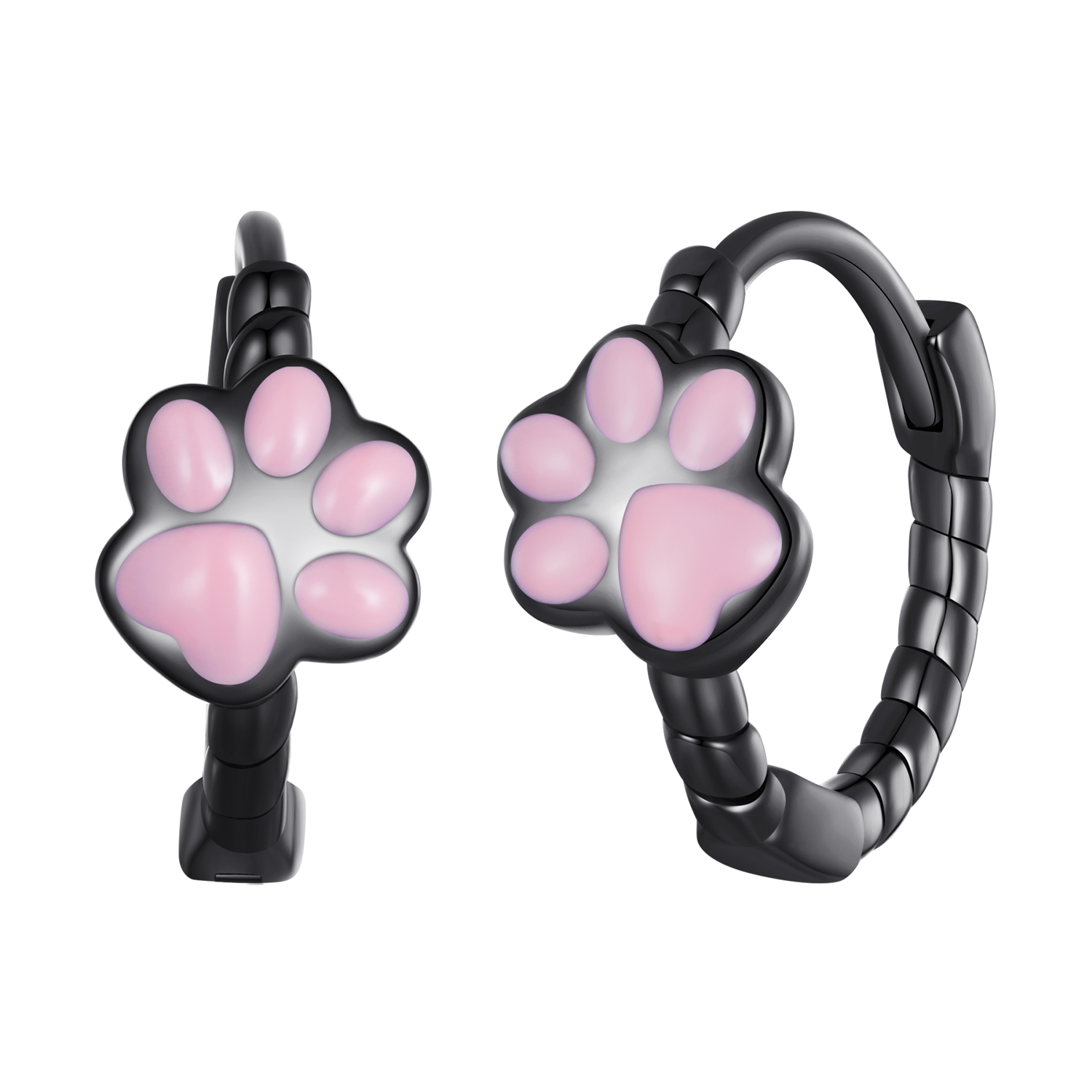 Pandora-stijl Zwarte Kattenklauw Oorringen - SCE1576 Pandora-stijl Zwarte Kattenklauw Oorringen - SCE1576