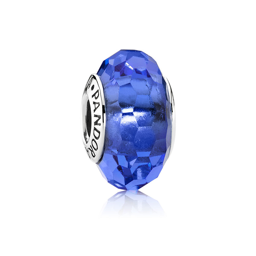 PANDORA Blue Faceted Glass Bedel - 791067 PANDORA Blue Faceted Glass Bedel - 791067