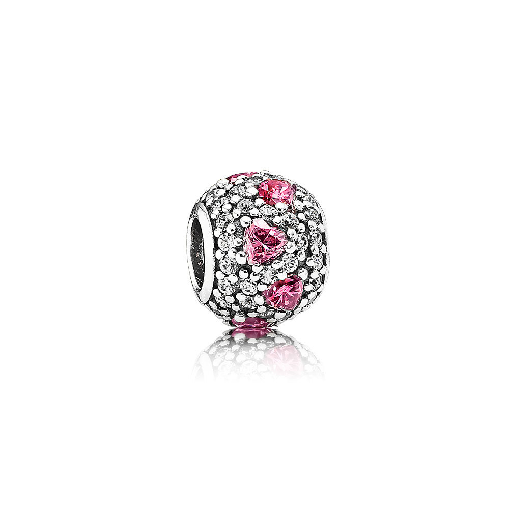 PANDORA Fancy Pink Heart Pavé Ball Bedel - 791249CZs PANDORA Fancy Pink Heart Pavé Ball Bedel - 791249CZs