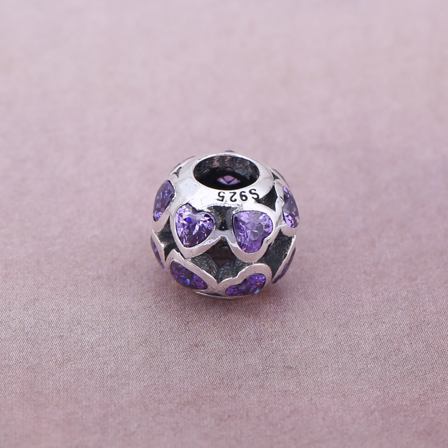 PANDORA Fancy Pink Openwork Love Bonds Bedel - 791250CZs