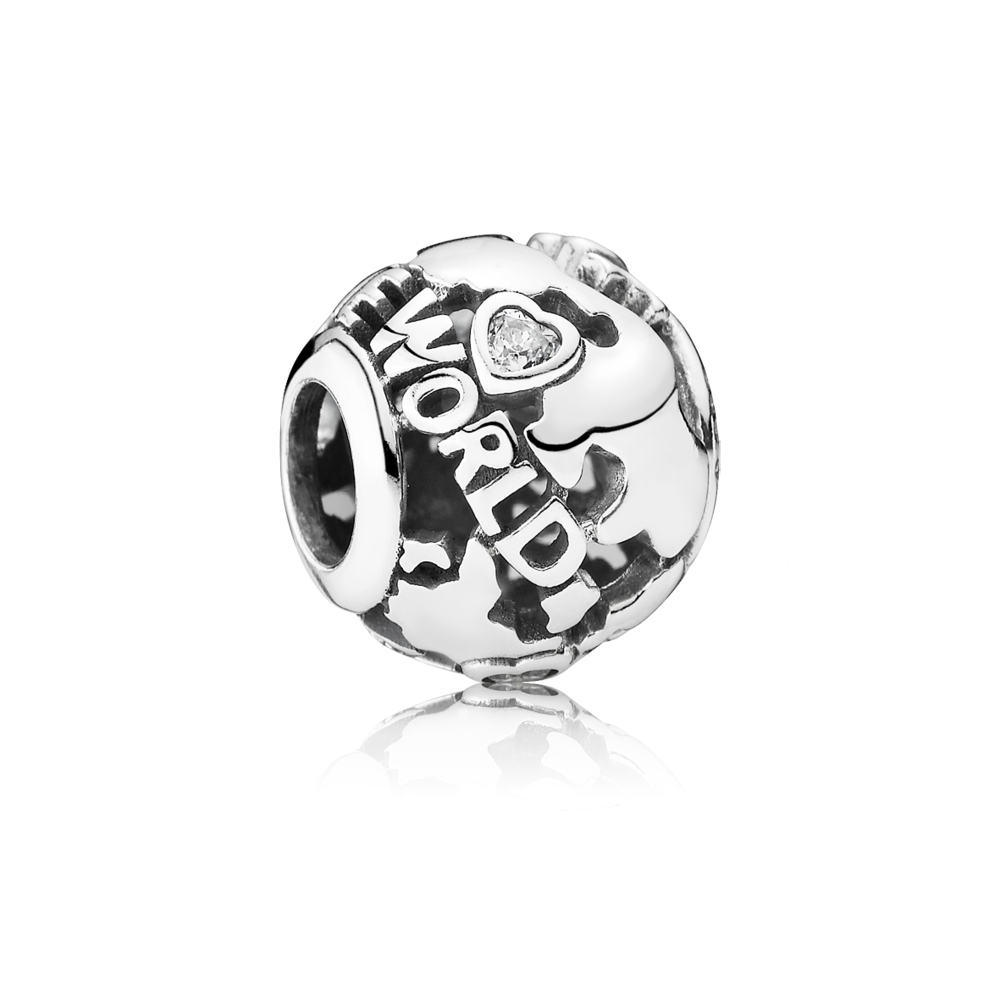 PANDORA Opengewerkte Bedel De Wereld Rond 791718CZ