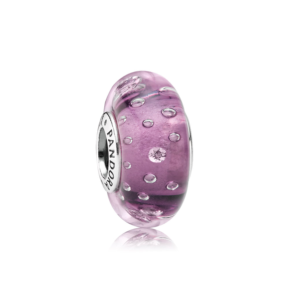PANDORA Purple Fizzle Glass Bedel - 791616CZ PANDORA Purple Fizzle Glass Bedel - 791616CZ