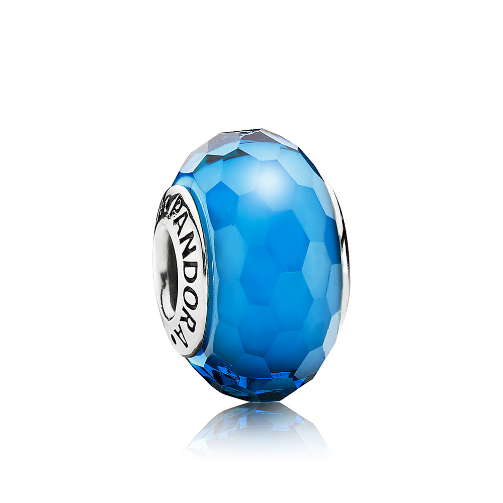 PANDORA Turquoise Faceted Glass Bedel - 791607 PANDORA Turquoise Faceted Glass Bedel - 791607