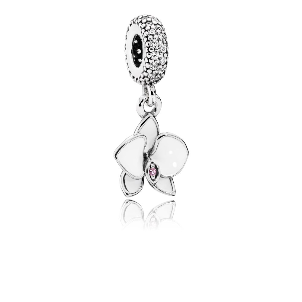 PANDORA Witte Orchidee Hanger 791554EN12