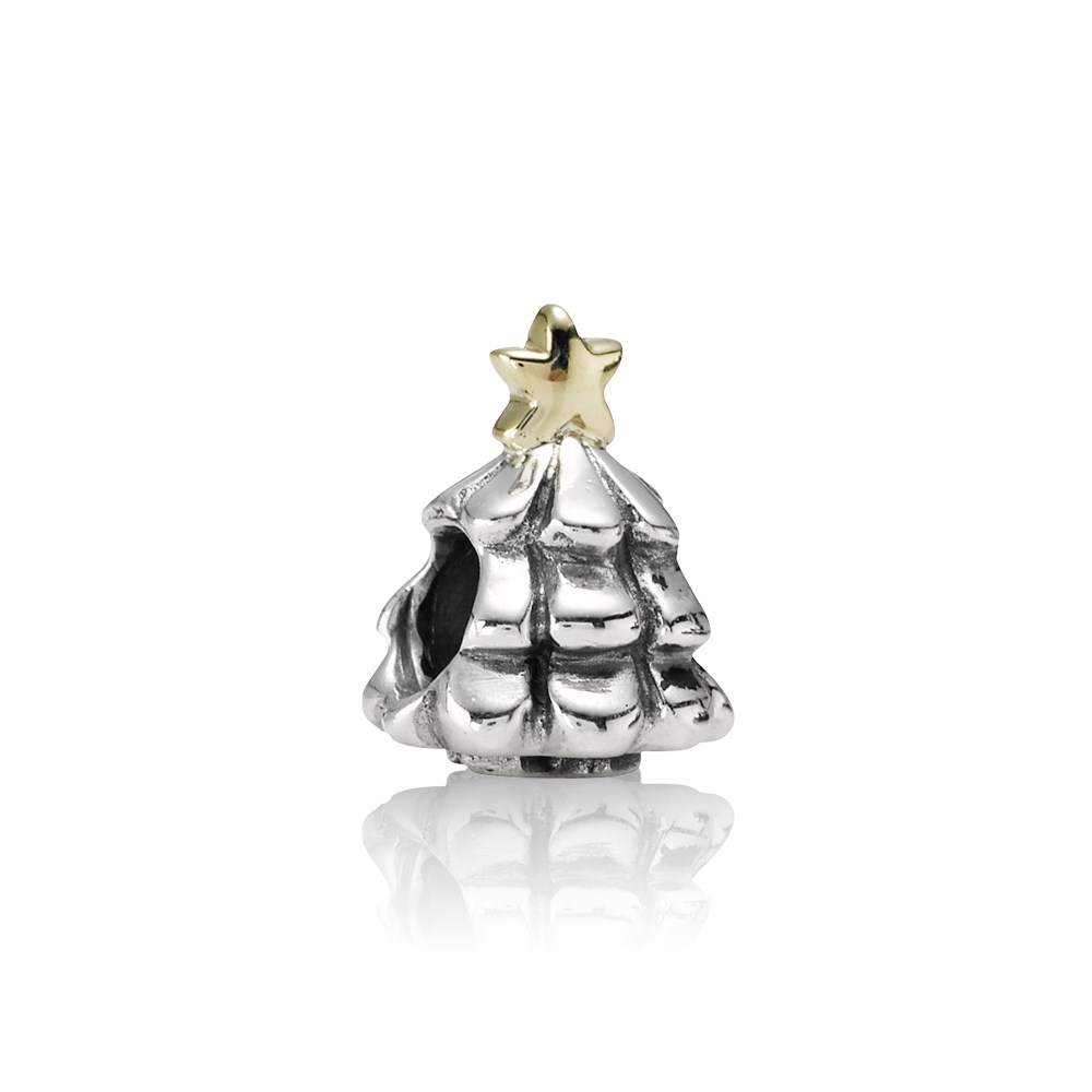 Pandora Zilver En 14K Goud Kerstboom Bedel 790365 Pandora Zilver En 14K Goud Kerstboom Bedel 790365