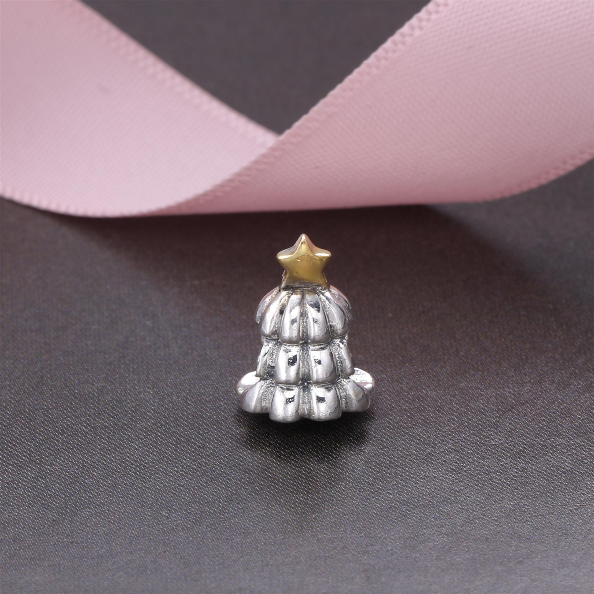 Pandora Zilver En 14K Goud Kerstboom Bedel 790365