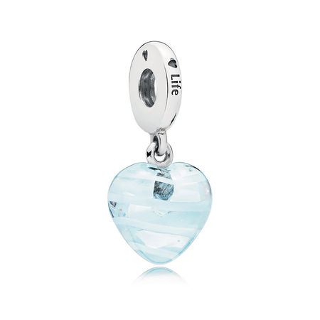 Pandora Zilveren Blauw Lint Hart Hangende Bedel 797142 Pandora Zilveren Blauw Lint Hart Hangende Bedel 797142