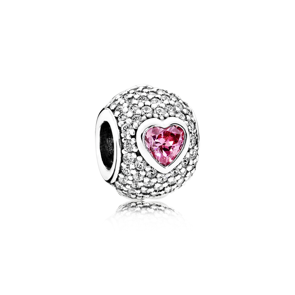 Pandora Zilveren Boeiend Pavé Hart Bedel 791815CZs Pandora Zilveren Boeiend Pavé Hart Bedel 791815CZs