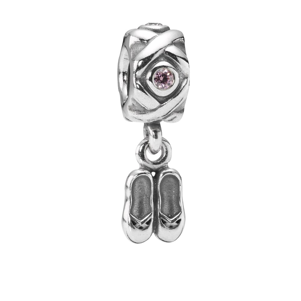 Pandora Zilveren Dancer'S Schoenen Hangende Bedel 790520PCZ Pandora Zilveren Dancer'S Schoenen Hangende Bedel 790520PCZ