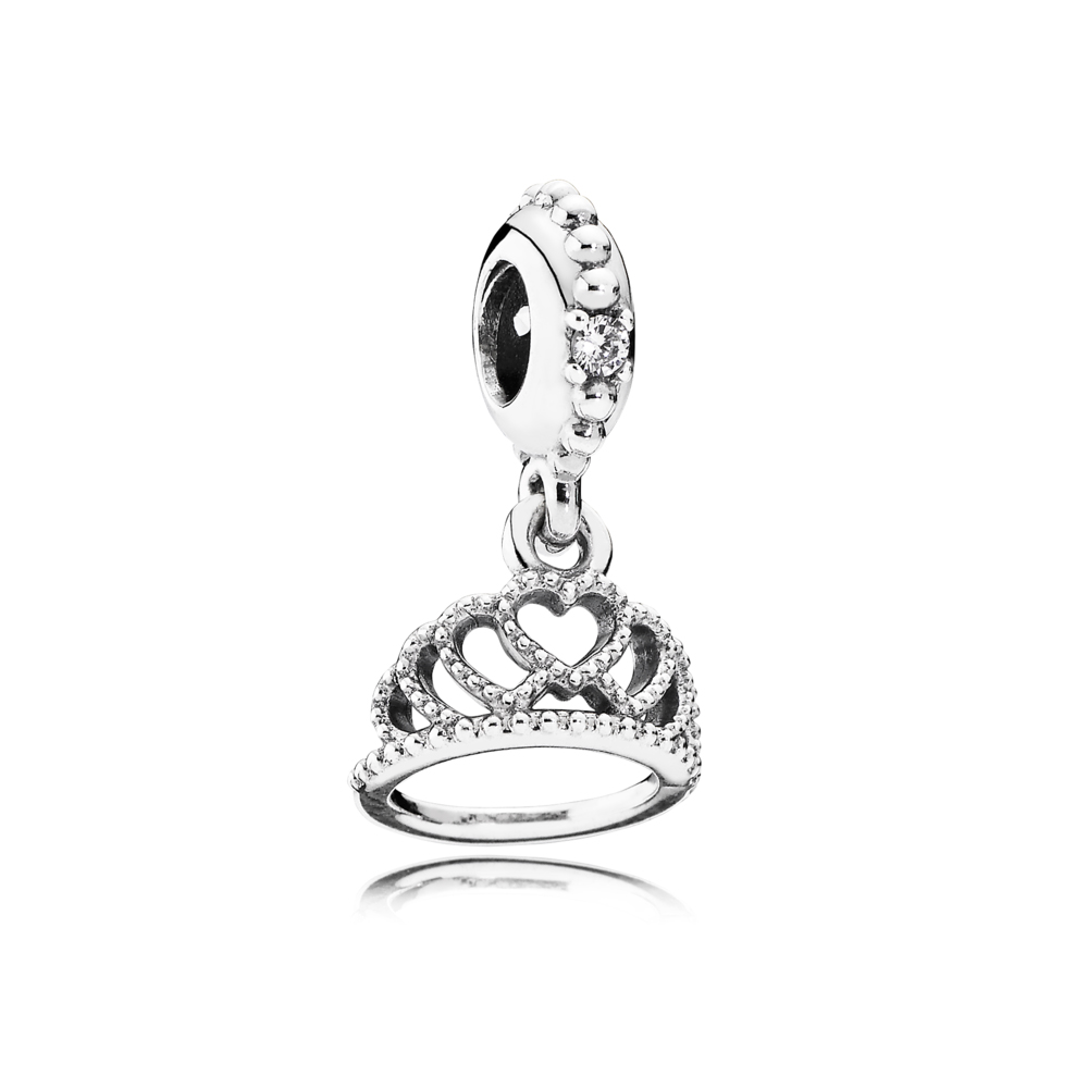 Pandora Zilveren Hartjes Tiara Hangende Bedel 791738CZ Pandora Zilveren Hartjes Tiara Hangende Bedel 791738CZ