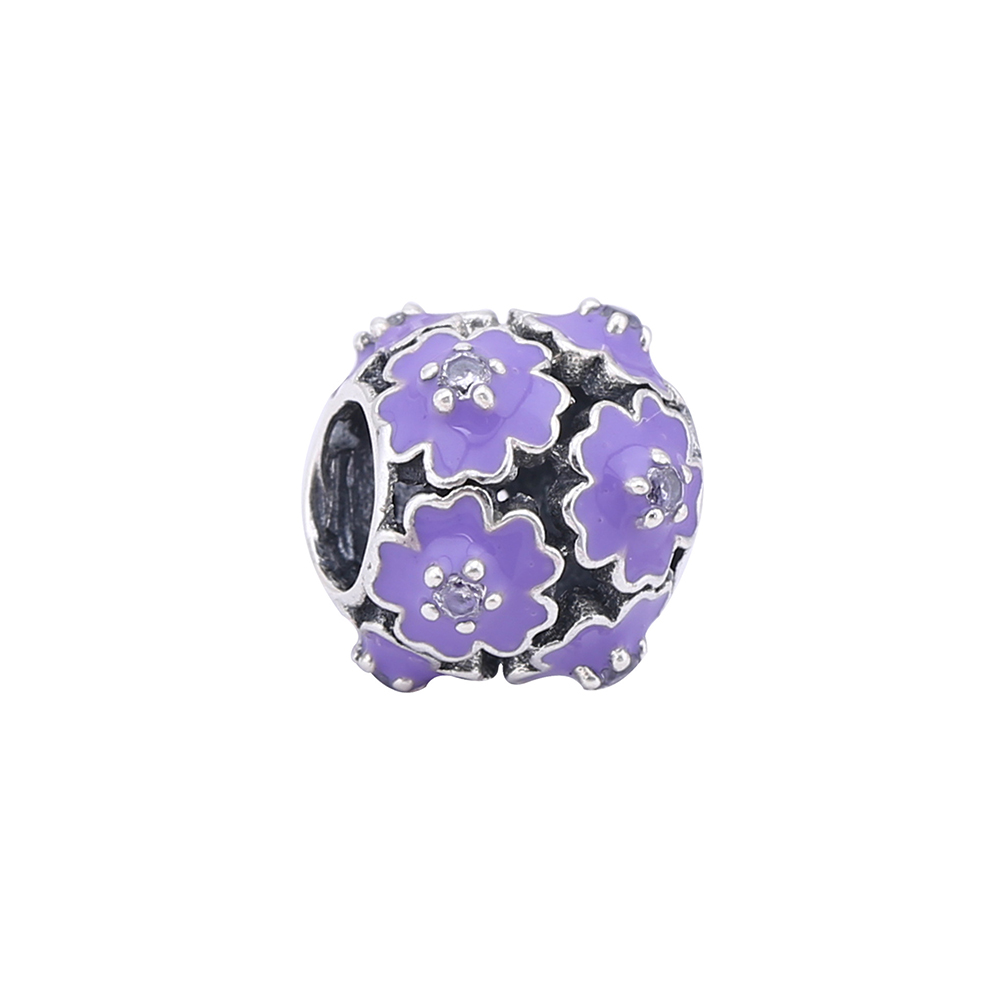 Pandora Zilveren Paarse Bloem Bedel Pd0021-1K Pandora Zilveren Paarse Bloem Bedel Pd0021-1K