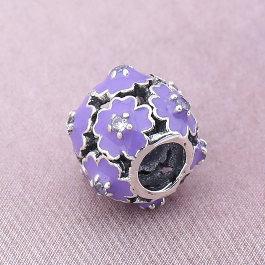 Pandora Zilveren Paarse Bloem Bedel Pd0021-1K