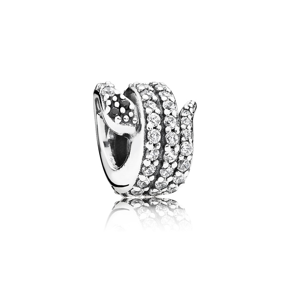 Pandora Zilveren Sprankelende Slang Bedel 791539CZ Pandora Zilveren Sprankelende Slang Bedel 791539CZ