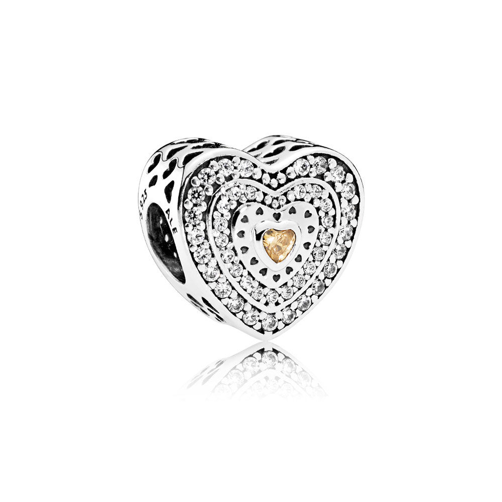 Pandora Zilveren Weelderige Hart Fancy Bedel 792081FCZ Pandora Zilveren Weelderige Hart Fancy Bedel 792081FCZ
