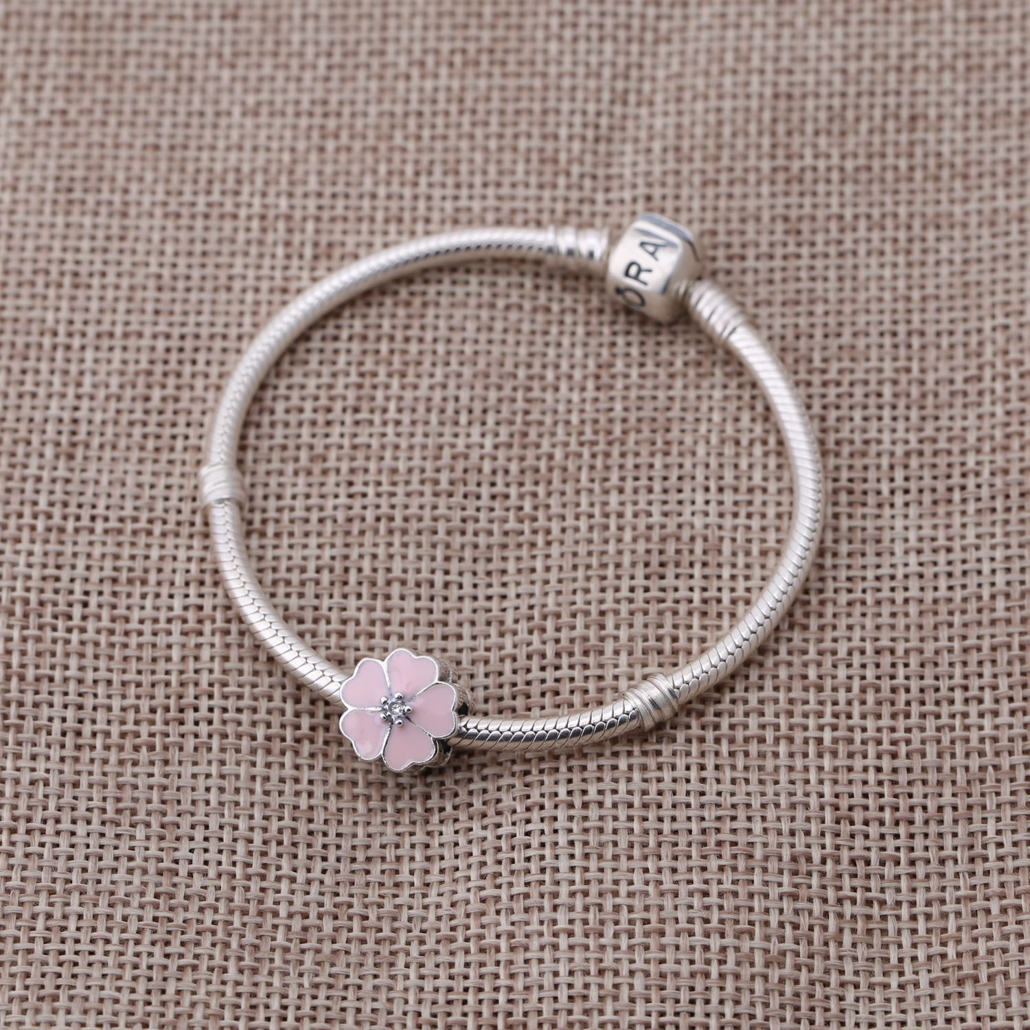 Pandora Zilveren Witte Primula Clip 791822En12