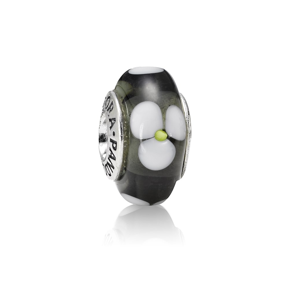 Pandora Zilveren Zwarte Bloem Bedel 790604 Pandora Zilveren Zwarte Bloem Bedel 790604