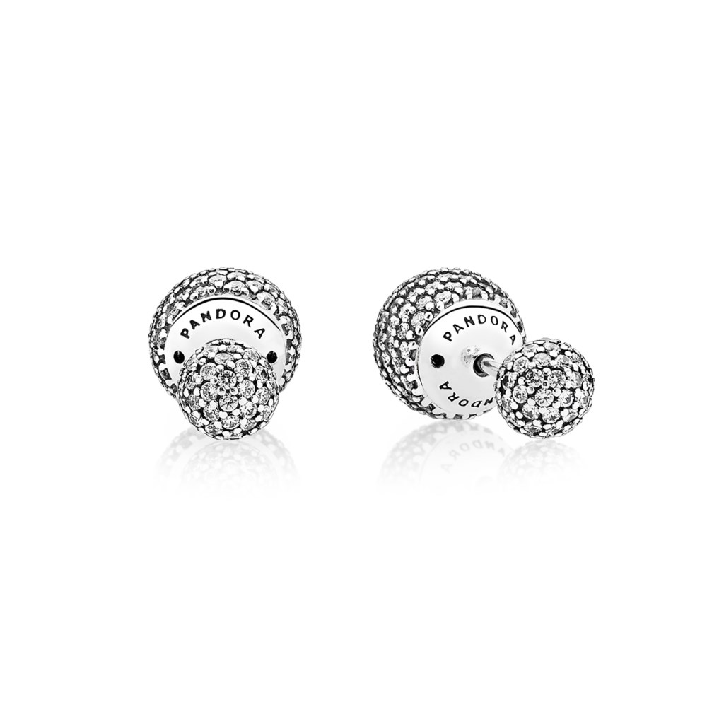 Pandora Zilveren Pavé Drops Oorbellen 290737CZ Pandora Zilveren Pavé Drops Oorbellen 290737CZ