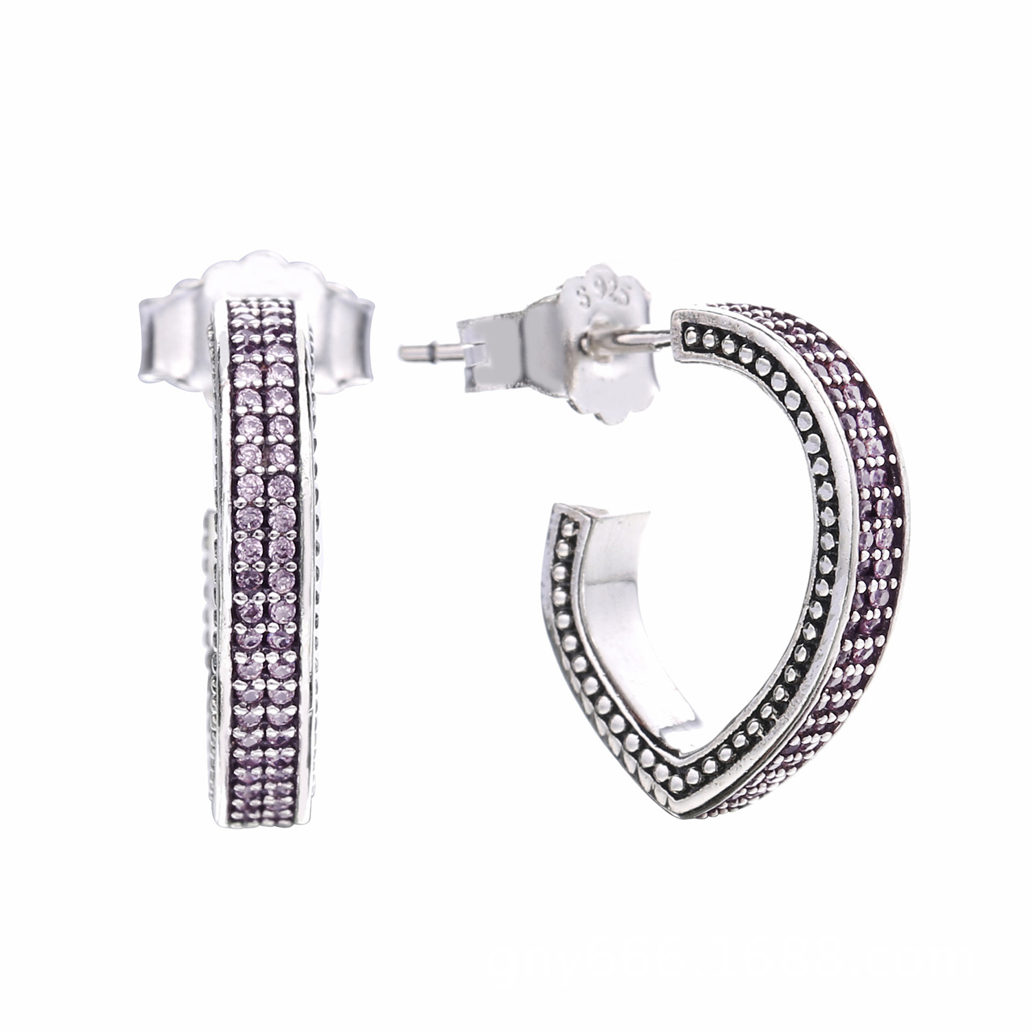 Pandora Zilveren Pavé Hoepel Oorbellen Pt00109-1 Pandora Zilveren Pavé Hoepel Oorbellen Pt00109-1