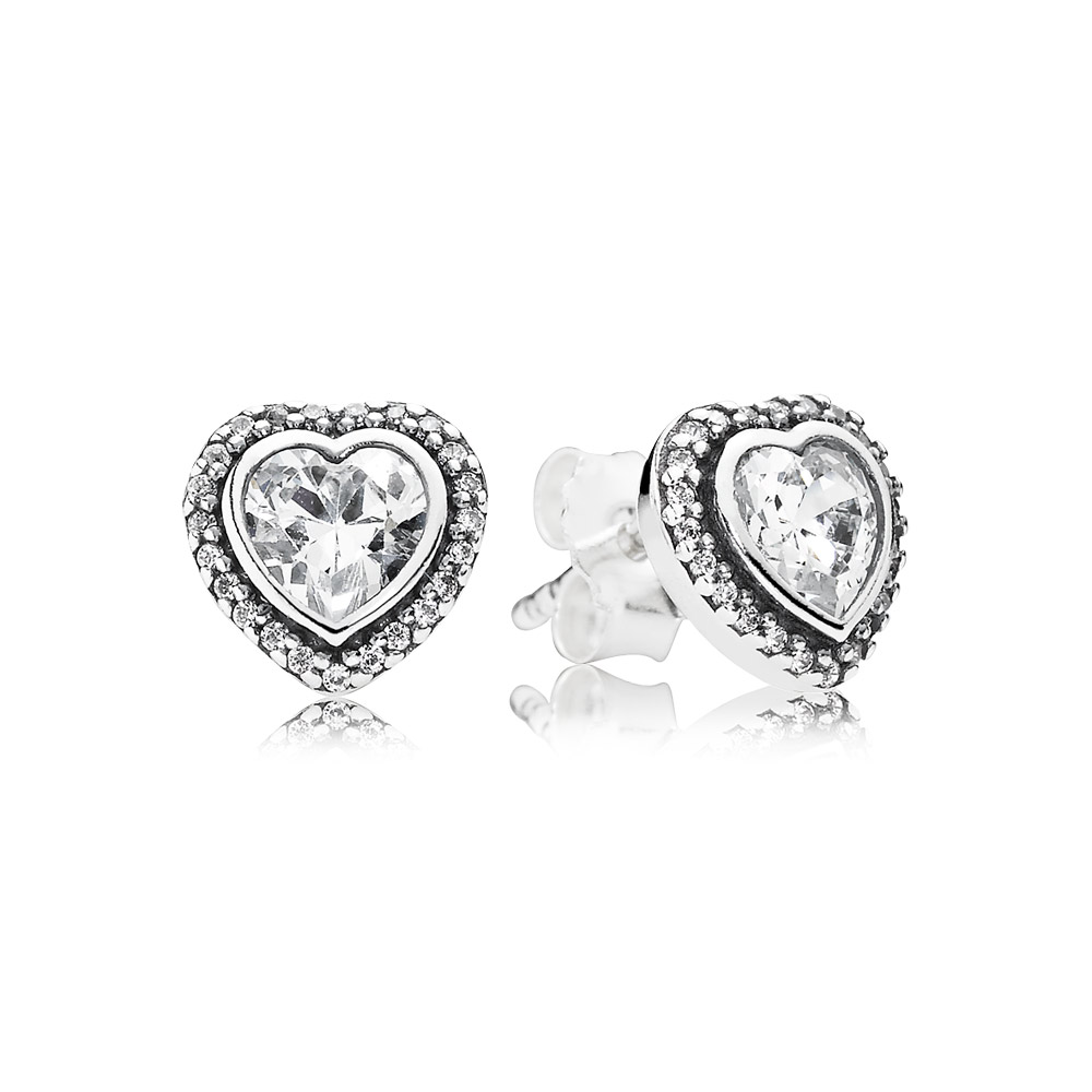 Pandora Zilveren Sprankelende Harten Oorbellen 290568CZ