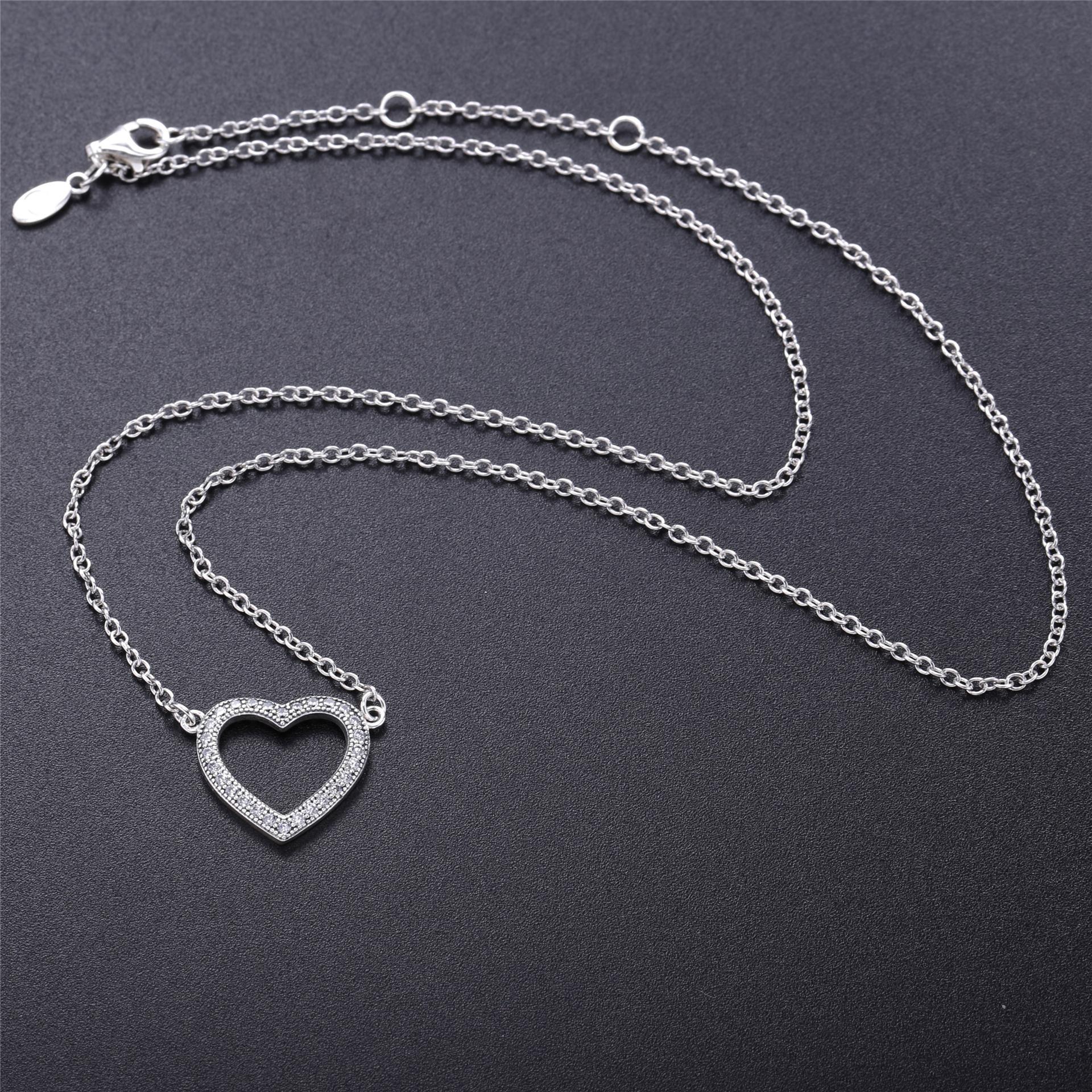 Loving Hearts Of Pandora Necklace - 590534CZ-45